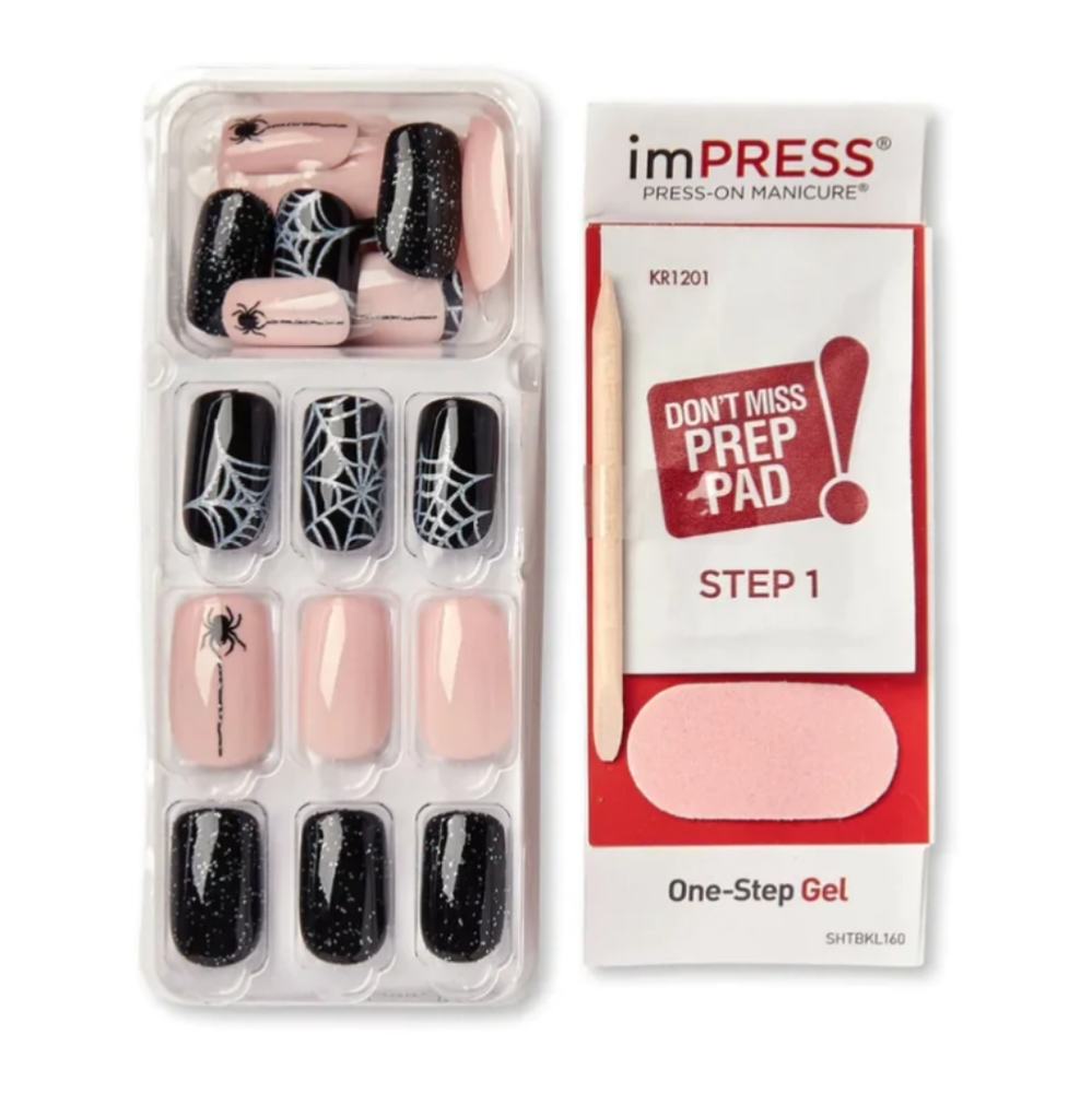 Glow in Dark Halloween Nails Spider Web LIMITED Edition imPRESS 🕸 🕷